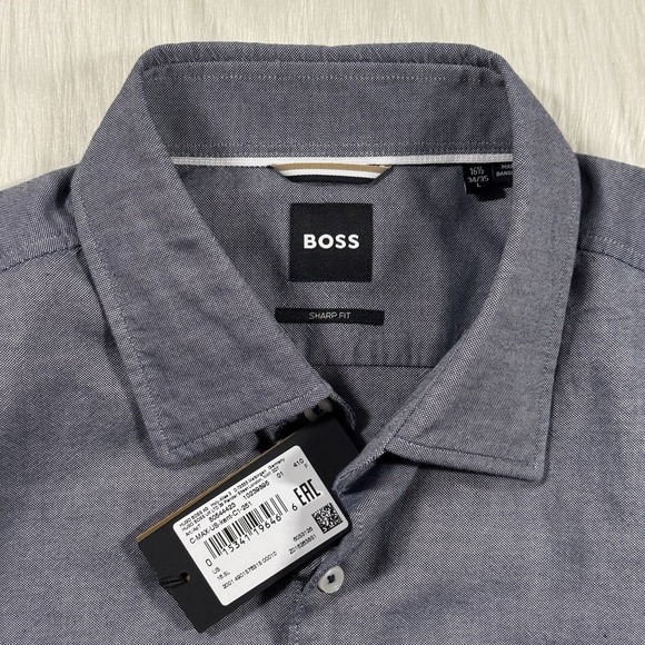Hugo Boss Sz L / 16.5 L / 34 - 35 Max Kent Sharp Fit Button Up Long Sleeve Shirt - Picture 6 of 10